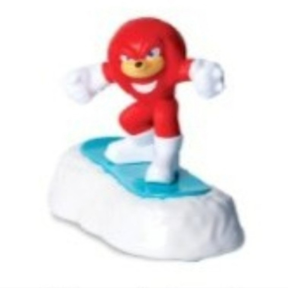 KNUCKLES on Blue & White base Toy #9 from Sonic 2 McDonalds 2022 Happy Meal Set
